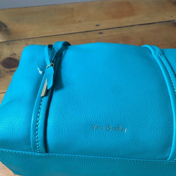 Vera Bradley Mallory Turquoise Leather Handbag - Brand New - Picture 3 of 15